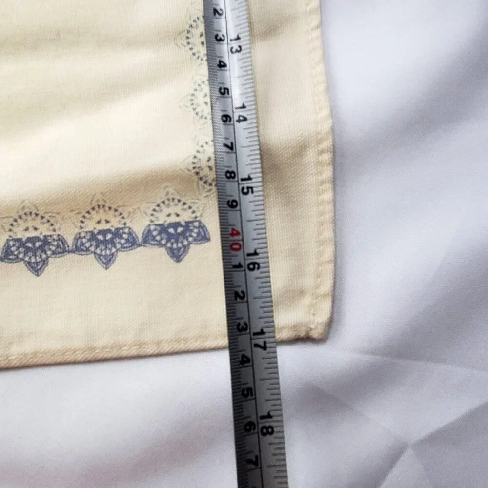 MFA Museum Of Fine Arts Snowflake Beige & Blue Print Cotton Napkin 16